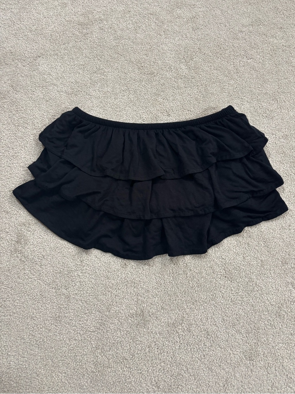 Garage Black Coquette Tiered Layered Ruffle Micro Mini Skirt Tube Top Size S